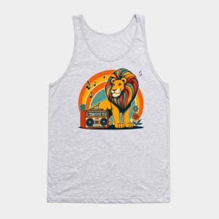 Retro Music Lion - Vintage Groove King Tank Top